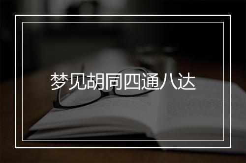 梦见胡同四通八达