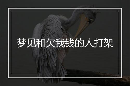 梦见和欠我钱的人打架