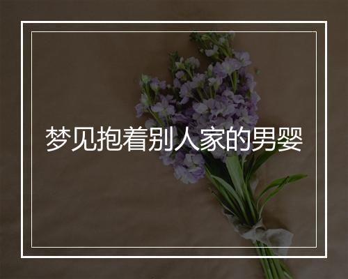 梦见抱着别人家的男婴