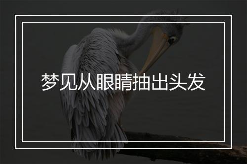 梦见从眼睛抽出头发