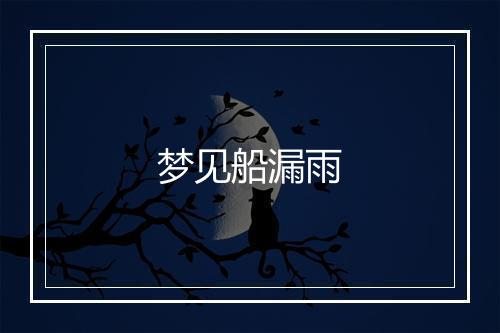 梦见船漏雨