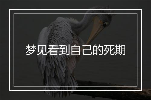 梦见看到自己的死期