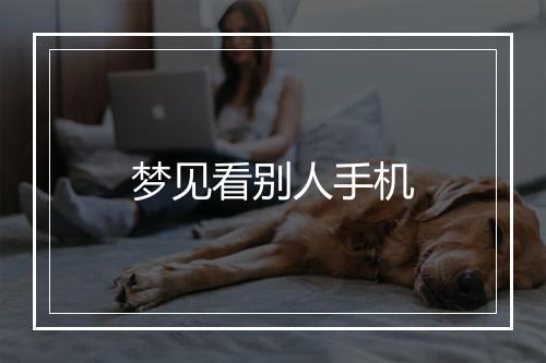 梦见看别人手机