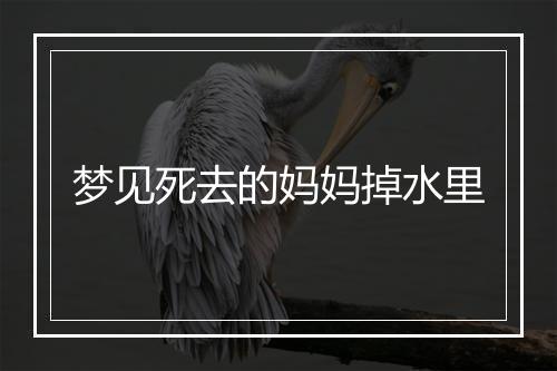 梦见死去的妈妈掉水里