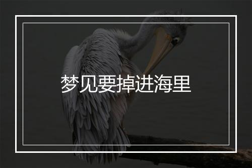 梦见要掉进海里