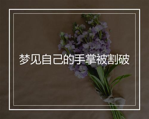 梦见自己的手掌被割破