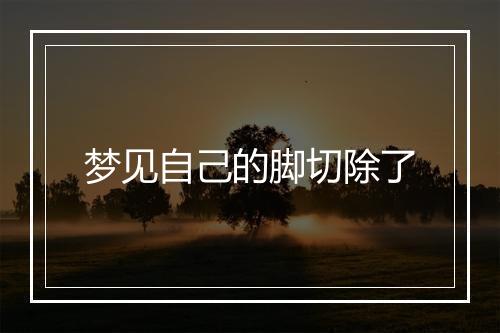 梦见自己的脚切除了