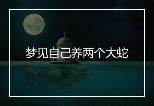 梦见自己养两个大蛇