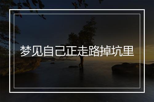 梦见自己正走路掉坑里