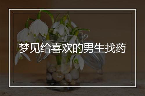 梦见给喜欢的男生找药