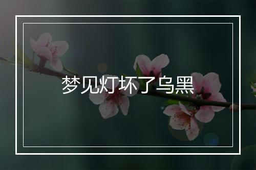 梦见灯坏了乌黑