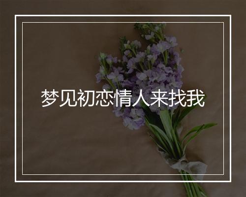 梦见初恋情人来找我