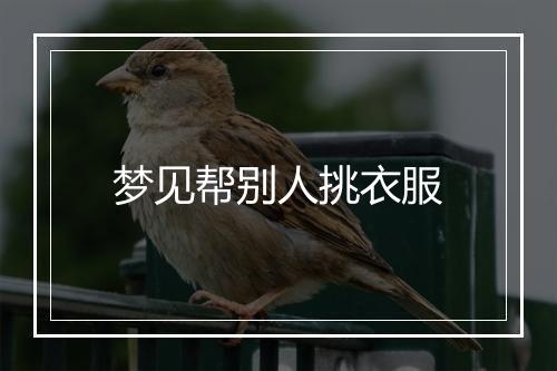 梦见帮别人挑衣服