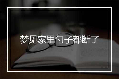 梦见家里勺子都断了