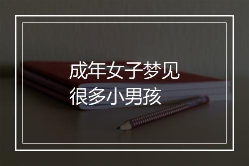 成年女子梦见很多小男孩