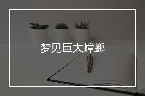 梦见巨大蟑螂