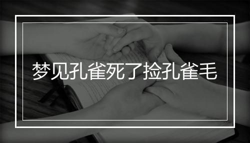 梦见孔雀死了捡孔雀毛