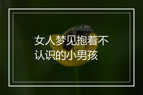 女人梦见抱着不认识的小男孩