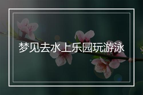 梦见去水上乐园玩游泳