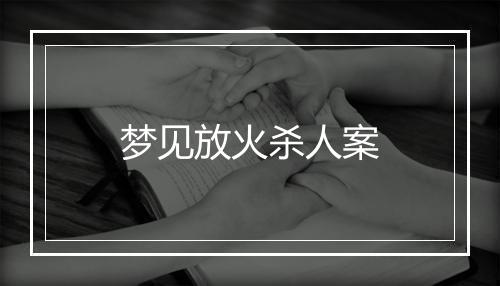 梦见放火杀人案