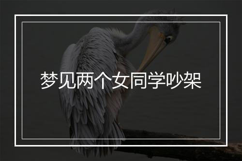 梦见两个女同学吵架