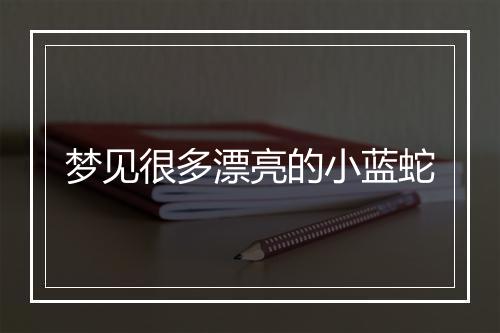 梦见很多漂亮的小蓝蛇