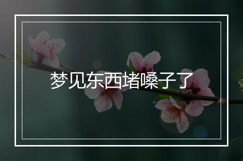 梦见东西堵嗓子了