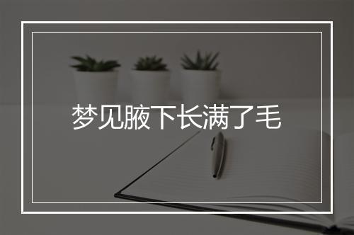 梦见腋下长满了毛