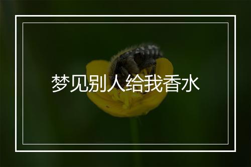 梦见别人给我香水