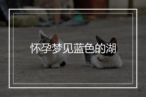 怀孕梦见蓝色的湖