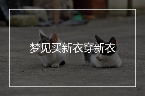 梦见买新衣穿新衣