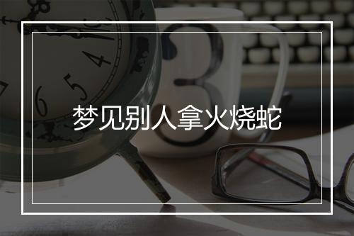 梦见别人拿火烧蛇