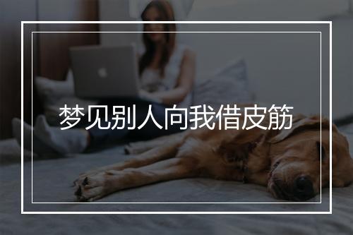 梦见别人向我借皮筋