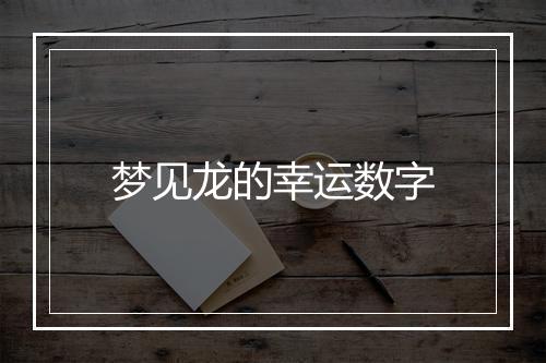 梦见龙的幸运数字