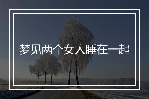 梦见两个女人睡在一起