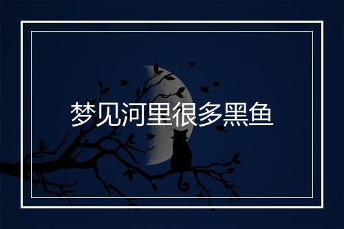 梦见河里很多黑鱼