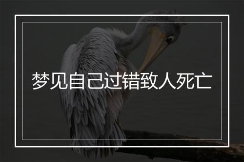 梦见自己过错致人死亡