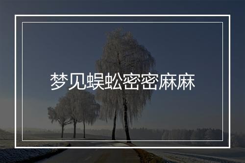 梦见蜈蚣密密麻麻