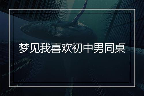 梦见我喜欢初中男同桌