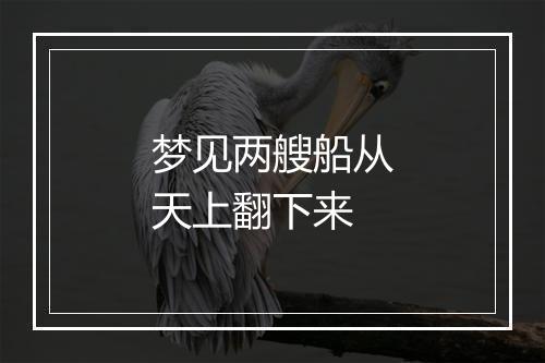 梦见两艘船从天上翻下来