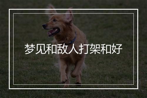 梦见和敌人打架和好