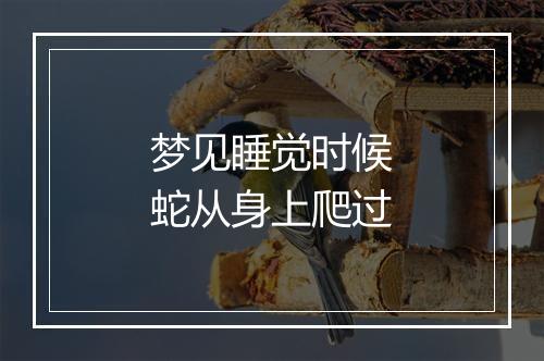 梦见睡觉时候蛇从身上爬过