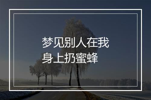 梦见别人在我身上扔蜜蜂