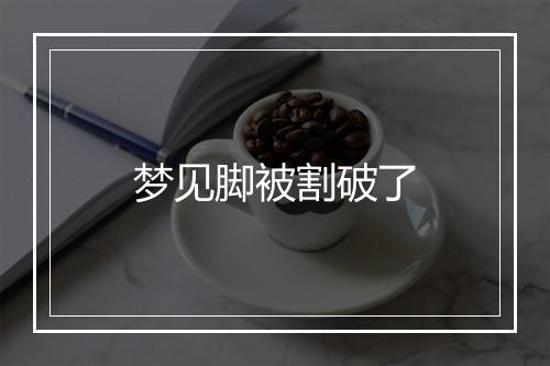 梦见脚被割破了