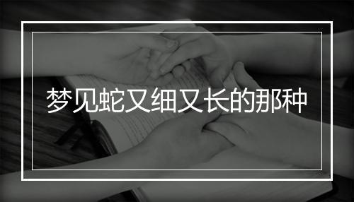 梦见蛇又细又长的那种