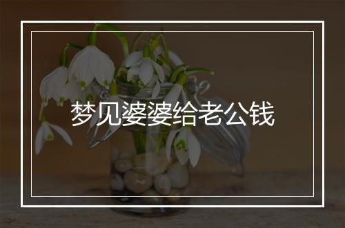 梦见婆婆给老公钱