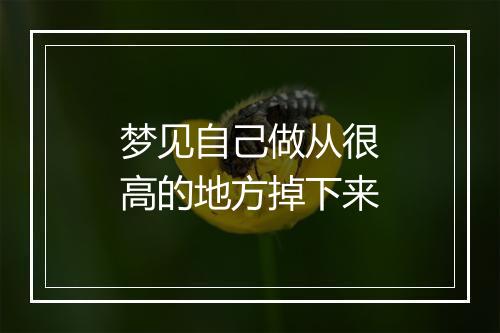 梦见自己做从很高的地方掉下来