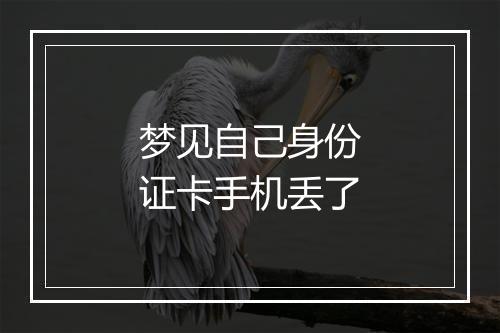 梦见自己身份证卡手机丢了