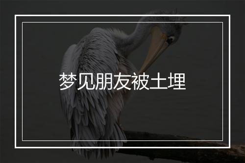 梦见朋友被土埋