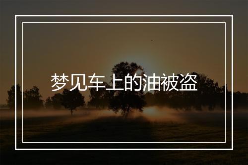 梦见车上的油被盗